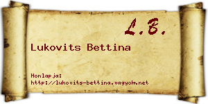 Lukovits Bettina névjegykártya
